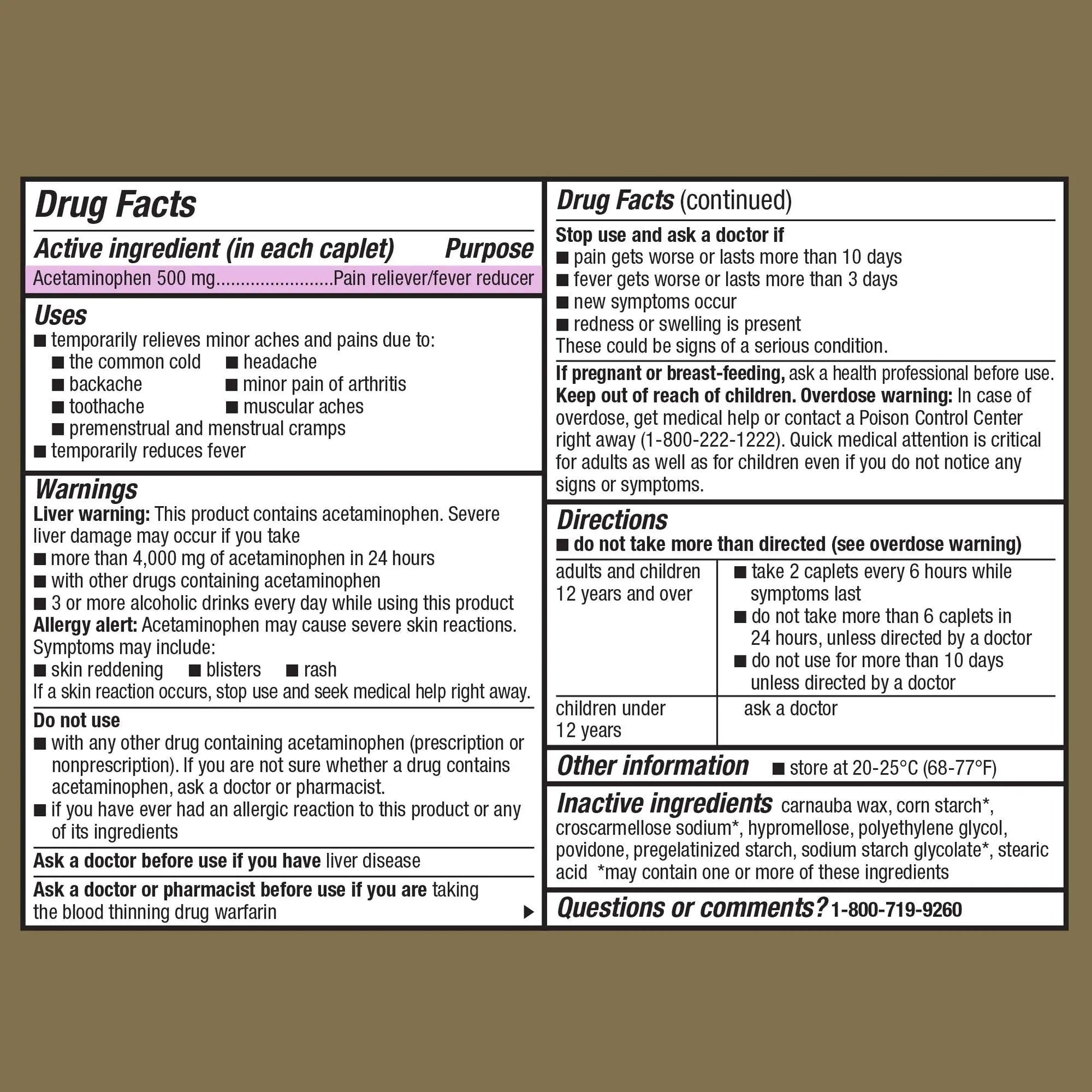 GoodSense Extra Strength Acetaminophen Caplets 500 mg, Pain Reliever and Fever Reducer, Easy Open Cap, 100 Count GoodSense Au supplements