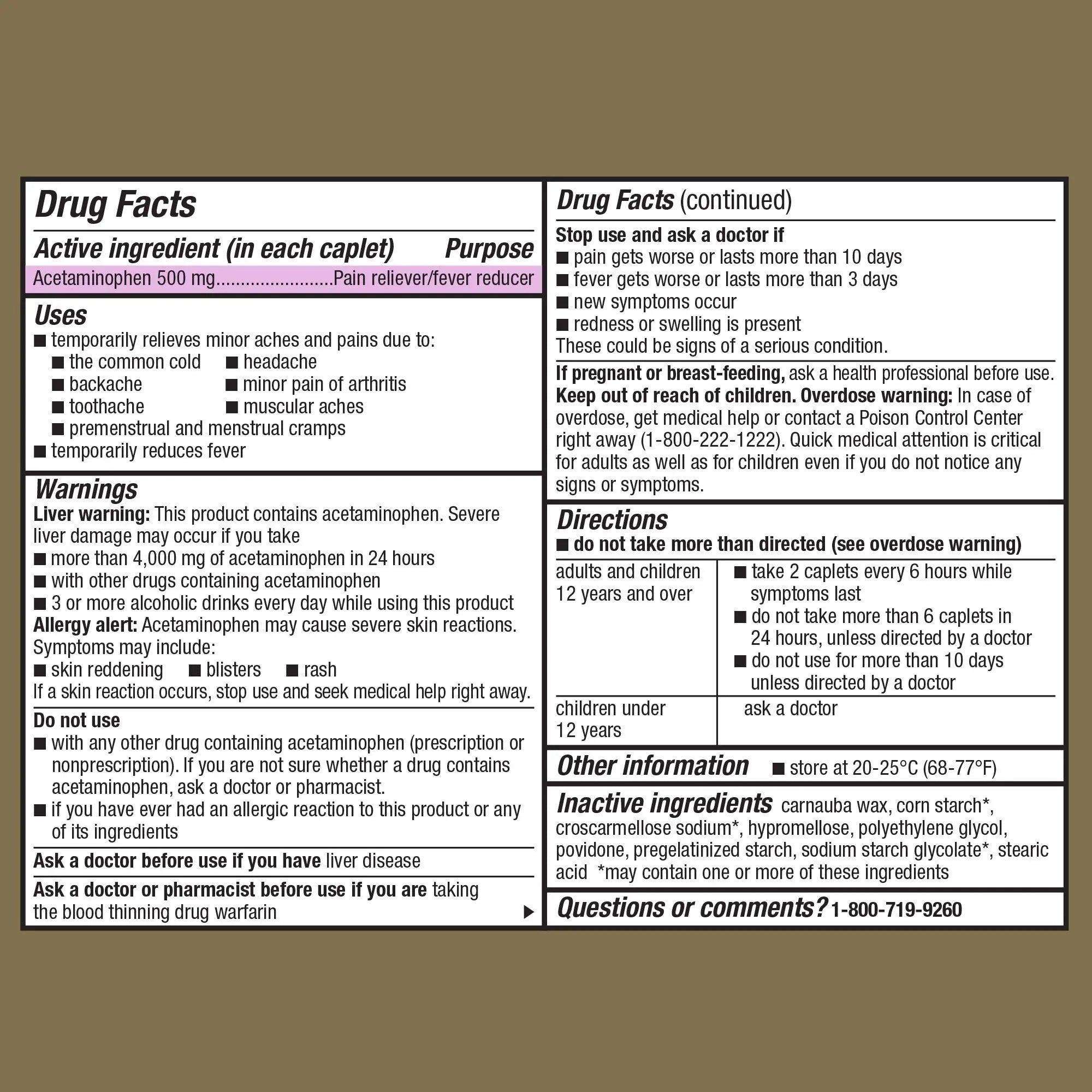 GoodSense Extra Strength Acetaminophen Caplets 500 mg, Pain Reliever and Fever Reducer, Easy Open Cap, 100 Count GoodSense Au supplements