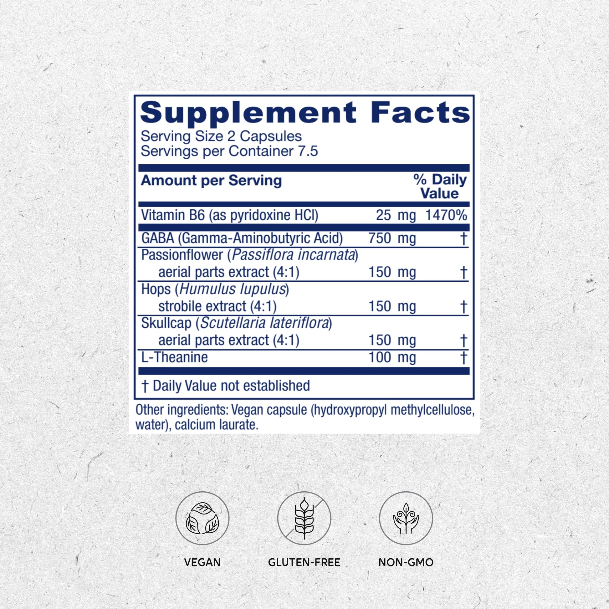 Vitanica GABA Ease - Relaxation Support Supplement with L-Theanine, GABA, & Vitamin B6 - Nervous System Support with Skullcap- Calm Support with Hops & Passion Flower - Vegan, Travel Size -15 Capsules Vitanica Au supplements