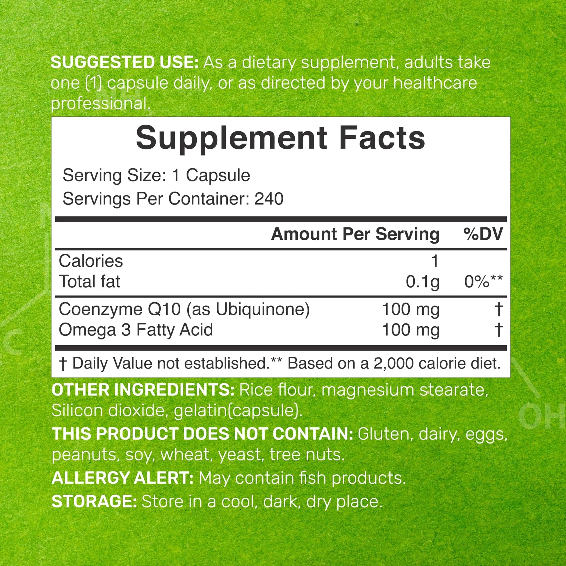CoQ10 100mg, 240 Capsules – with Omega 3 Fatty Acid 100mg – Bioavailable Coenzyme DEAL SUPPLEMENT Au supplements