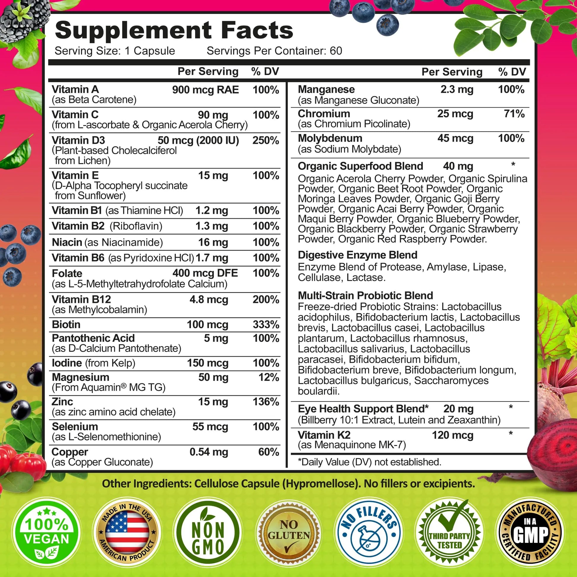 Women's Daily Multivitamin 50 Plus - Vegan Methylated Multivitamin for Women 50 and Over with Biotin, Organic Superfoods & Lutein SUPPLEMENTS STUDIO Au supplements