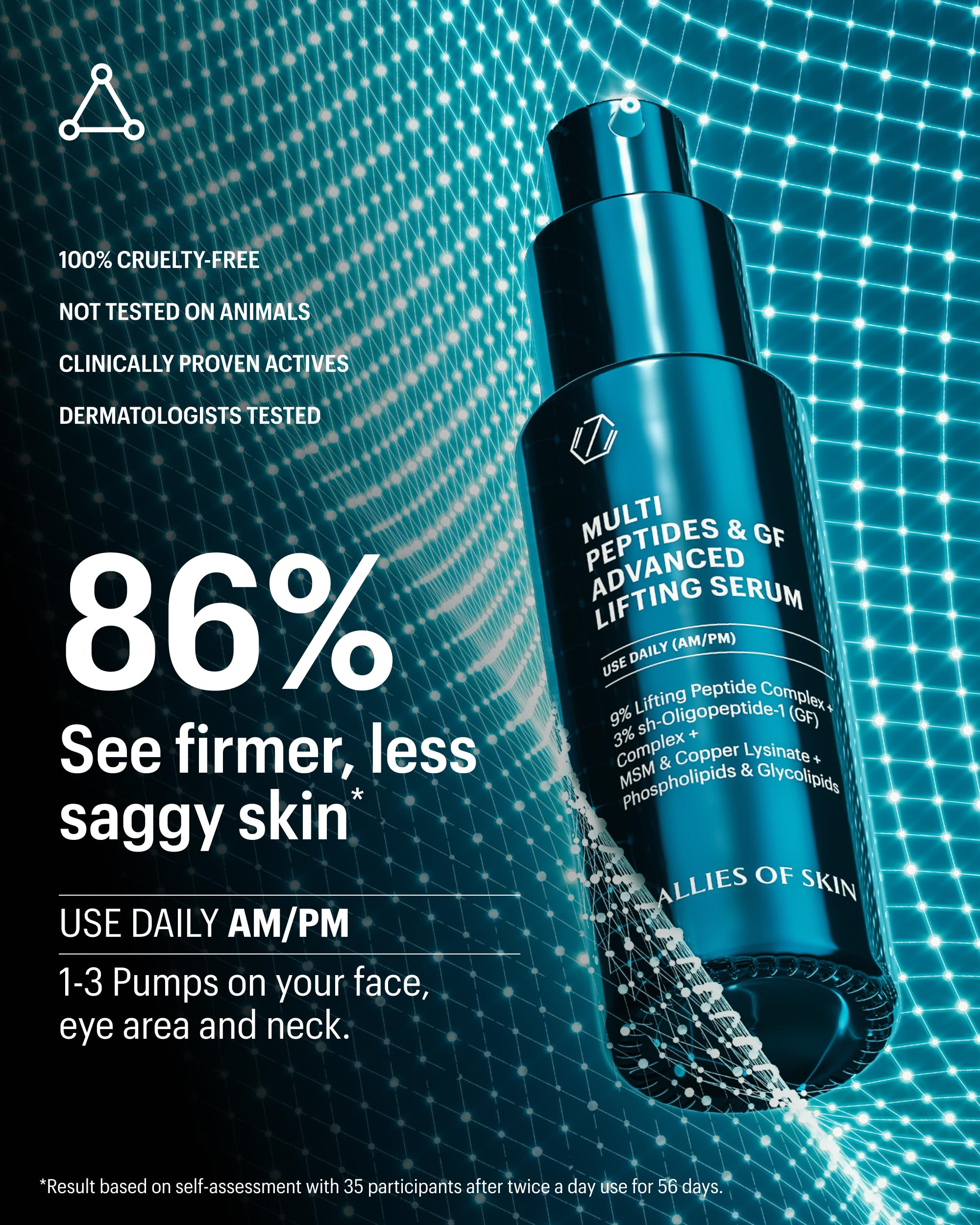 Allies of Skin Multi Peptides & Growth Factor Collagen Boosting Face Serum | Skin Tightening Anti-Aging Complex with 9% Peptides| Firms Sagging Skin & Visibly Reduces Wrinkles (1 oz) Allies of Skin Au supplements