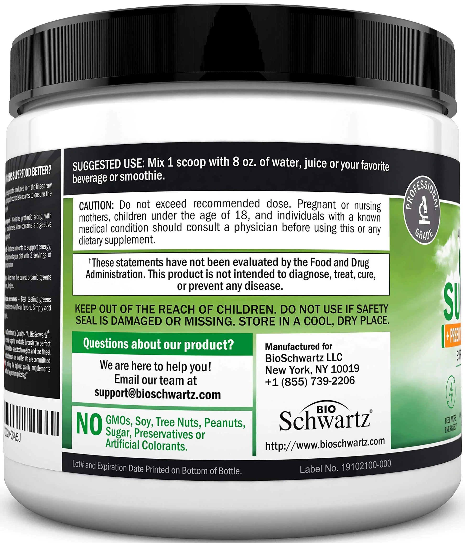 Super Greens Powder Superfood - Greens Powder with Probiotics Prebiotics Digestive BioSchwartz Au supplements