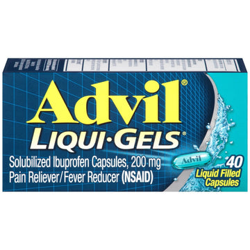 Advil Liqui-Gels Pain Reliever And Fever Reducer, Pain Medicine For Adults With Ibuprofen 200mg For Headache, Backache, Menstrual Pain And Joint Pain Relief - 40 Liquid Filled Capsules Advil Au supplements