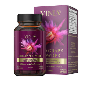 VINIA 12-Hour Sustained Release Piceid Resveratrol Supplement. Nitric Oxide Supplement VINIA Au supplements