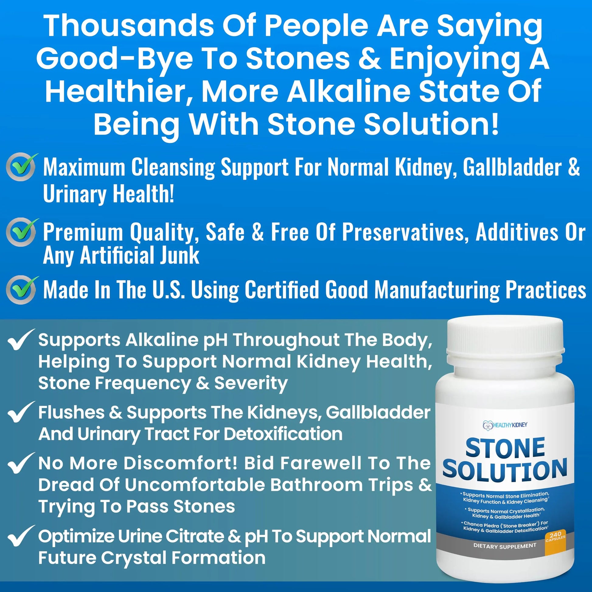 Stone Solution Capsules- Natural Dissolver, Kidney Stone Support & Kidney Cleanser Chanca Piedra Stone Breaker Gallbladder Cleanse, Flush & Stop Recurrence, Stone Relief 60 Servings Kidney Restore Au supplements