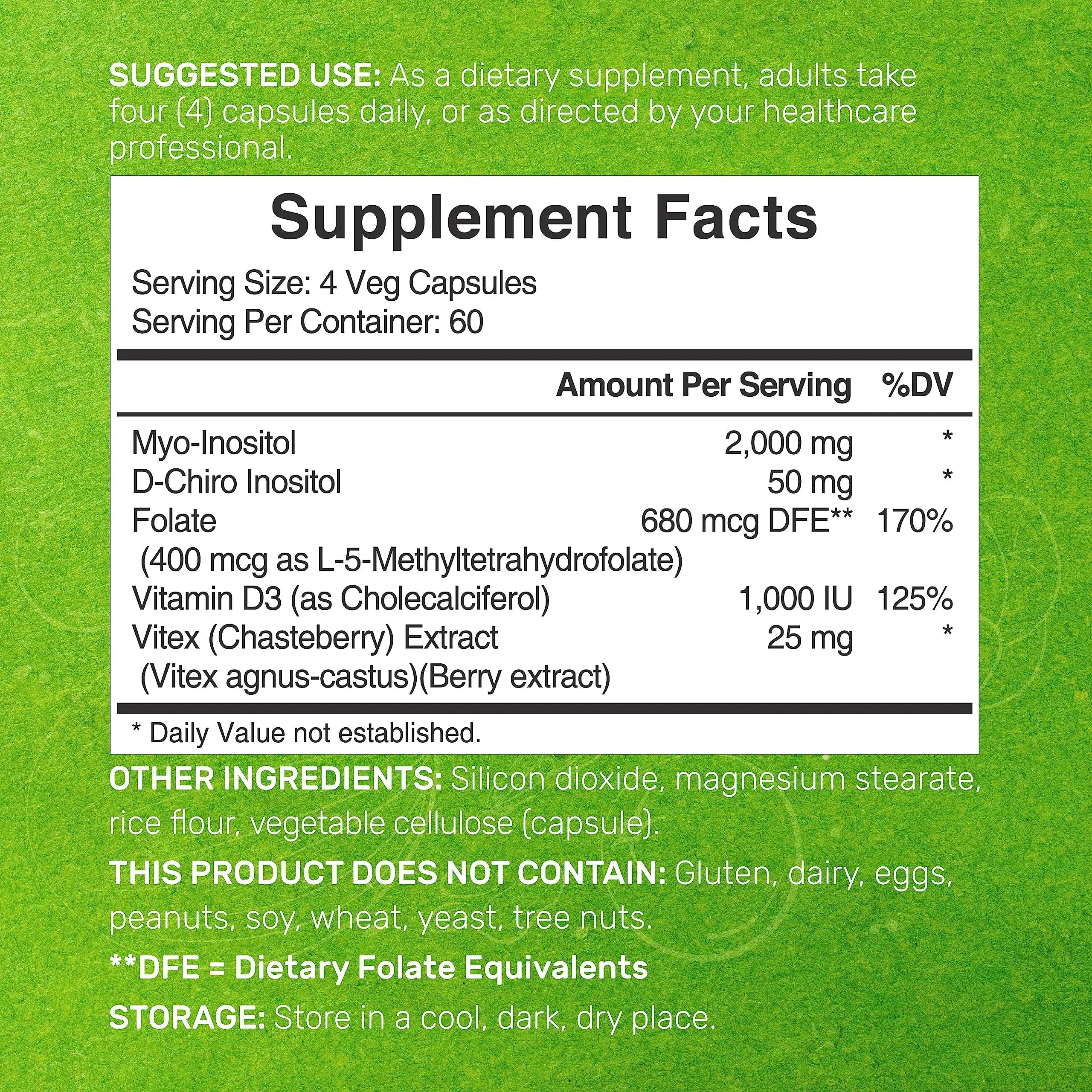 Myo-Inositol & D-Chiro Inositol Supplement (40:1) 2,050mg Per Serving, 240 Veggie Cap DEAL SUPPLEMENT Au supplements
