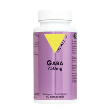GABA 750 mg (Sommeil réparateur, sérénité) 60 comprimés VIT'ALL+ VIT'ALL+ Au supplements